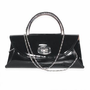 Faux patent leather clutch bag (#EV1049)